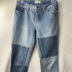Free People Patchwork Y2K Jeans Size 26 Distressed Paneled Denim